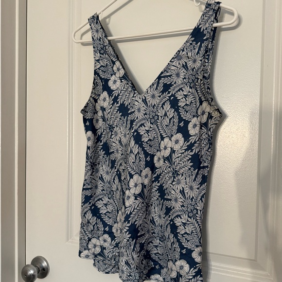 100% Silk Blue Floral Tank Top & Slip Skirt Set from Abigail Borg by J. Crew - Picture 7 of 10